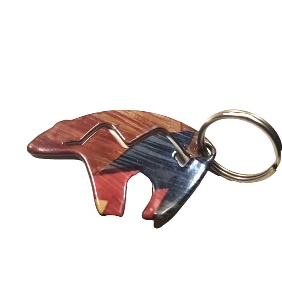 Alaska Design Bear Keychain Metal - Picture 3 of 4